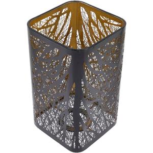 Uonlytech Tree Shadow Lamp Shade Square Forest Lighting Shade Hollow out Metal Light Shade for Bedroom Living Room Black