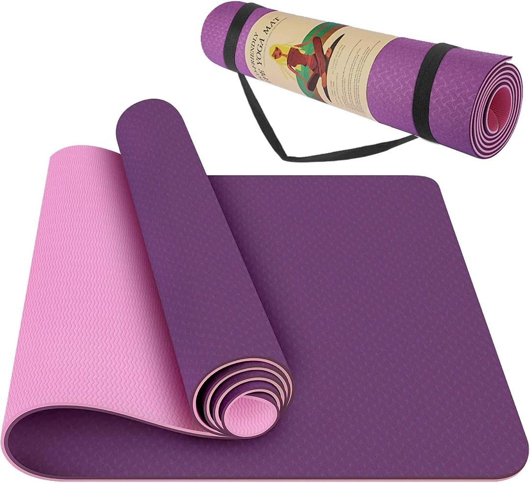 StillCool TPE Yoga Mat Non Slip Fitness Exercise Mat High Density Padding to Avoid Sore Knees, Perfect for Yoga, Pilates and Fitness, Anti - Tear, Sweat - Proof, 1/4 Inch Thick