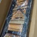 5 Step Ladder, Lightweight Folding Step Stool with Anti-Slip Aluminum Wide Pedal& Convenient Handgrip, 330lbs Capacity Steel Ladder for Household and Office (Black&Woodgrain)