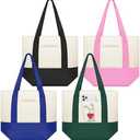 Amylove Canvas Tote Bag with Pockets Duty Canvas Sublimation Blank Small Bag Mini Reusable Tote for Crafts DIY
