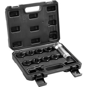 VEVOR Axle Spindle Thread Chaser Set 10Piece - Metric Thread Restorer Tool - M20 M22 M24 and UNF 13/16" 3/4" Rethreading Tool Kit with Storage Case for Damaged Axle Spindles (10PCS)