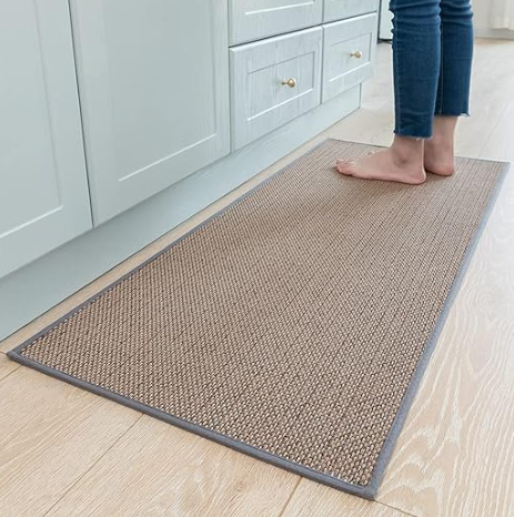 MontVoo Kitchen Rugs and Mats Non Skid Washable, Absorbent Runner Rugs for Kitchen, Front of Sink, Kitchen Mats for Floor(Grey, 20"x47")