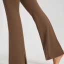 ODODOS Cloud Feeling Split-Hem Flared Pants for Women High Waisted Lounge Bootcut Yoga Pants - 31" Inseam, Brunette, Small 