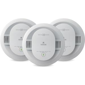Kidde Smoke and Carbon Monoxide Detector, 10-Year Battery Powered, with Voice Alerts, LED Status Lights, 85 dB Alarm, 5 inches, 30CUD10-V, 3 Pack MFD: 02-02-2026