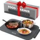 Food Warming Mat, Electric Food Warming Tray with 3 Adjustable Temperature, Fast Full Surface Heating Auto Shut-Off, Food Grade Silicone Food Warmer for Parties Buffet Countertop Home Travel (Gray)