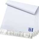 POLYSELLS 100 pcs 10x13 Inches White x Silver Poly Mailers Shipping Envelopes, Strong Adhesive Sealing, Waterproof, and Tear-resistant Postal Mailing Bags for Clothing, Books, and Accessories