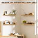 upsimples Floating Shelves for Wall, 23.6 Inch Shelves for Decor Storage Set of 6, Wall Mounted Wood Shelf for Bedroom, Living Room, Bathroom, Kitchen, Long Picture Ledge Shelves, Natural
