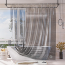 AmazerBath Shower Curtain Liner, 100% EVA Soft Clear Green Heavy Duty Luxury Shower Curtain and Liner 2-in-1, 72x72 Plastic Weighted Bathroom Shower Liner, 12 Rustproof Grommets & 3 Heavyweight Stones