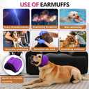 Meifsou Dog Head Wrap - Quiet Ears for Anxiety, Waterproof Dog Calming Hood, No Shake Ear Cover Snoods for Thunder, Lightning, Fireworks, Vet Visits, Polyester and SBR Diving Fabric, Purple, Small
