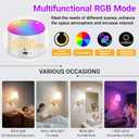 YHCDLAMP Battery Operated Wall Sconces Set of Two, Rechargeable Wireless Wall Lights with 10000mAh RGB Dimmable Detachable Bulb, Battery Sconces Wall Decor with Remote for Bedroom Living Room Hallway