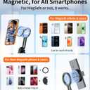 69" Monopod & Magnetic Phone Tripod for All Phones,Selfie Stick for Magsafe with Remote & Phone Mount Adapter,Portable Tripod for iPhone/Android,Camera Accessory Kits,Photo,Vlogging,Travel
