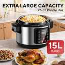 15L/15.9 QT Commercial Electric Pressure Cooker, 5-in-1 Multifunctional Large Pressure Cookers,2000W Electric Pressure Canner with Non-stick Inner Pot Use for Restaurant,Canteen and Hotel