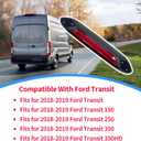 923-127 Third Brake Light LED 3rd Brake Light Center High Mount Stop Light Assembly Compatible with 2018 2019 Ford Transit 150, 250, 350, 350HD, Replace # JK4Z13A613AA, JK4Z13A613AD, JK4Z13A613AG