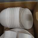 Wheat Straw Dinnerware Sets Service for 8, 32 Piece Plates and Bowls Sets, Microwave & Dishwasher Safe Dishes, Perfect for Kitchen Camping Picnic RV Dorm - White