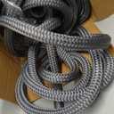 NovelBee 1 Inch x 150 Feet Boat Anchor Rope,Double Braid Nylon Anchor Line with Stainless Steel Thimble,Heavy Duty Mooring Rope for Anchor and Boat (Grey)