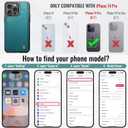 Compatible with iPhone 14 Pro Wallet Case with Card Holder RFID Blocking for Women Men, Double Magnetic Clasp Kickstand Shockproof Phone Case Fit for iPhone 14 Pro, Bluish Green