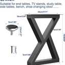 28" Metal Coffee Table Legs, Sturdy Black Bench Legs, Suitable for DIY Furniture Legs, Dining Tables, End Table, Chair, Desks, and Benches - 71 cm H x 45 cm W, Set of 2 (28" Z-Type)