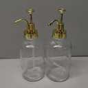 Molimoli Syrup Dispenser for Coffee Bars, Glass Syrup Bottle w. Pump, 16.9 oz 500 ml, Set of 2, Gold Upgraded Dispenser