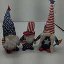 unanscre 4th of July Patriotic Gnomes Decorations - 3PCS Handmade Gnomes American Stars&Stripes Plush Elf Scandinavian Tomte Veterans Memorial Day Gift - Fourth of July Independence Day Table Ornament (Id3blue)