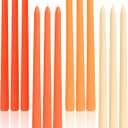 Viyffo Taper Candles, 12 Inch, 12 Pack, Orange Unscented, Smokeless Design, Up to 8-Hour Burn Tall Candlesticks for Table Decor, Weddings & Dinners