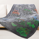 Boys Truck Car Toys Unique Gifts for Kids Glow in The Dark Blanket Glowing Cartoon Tractor Throw Blanket Soft Fleece Blanket Excavators Room Bed Sofa Decor Blankets