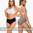 CAILECOTTON Womens Underwear Cotton High Waisted Underwear for women Brief Soft Stretch Breathable Everyday Hipster 5ps (XXXL)