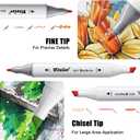 Vitoler Alcohol Markers 48 Colors,Dual Tip Coloring Markers,Chisel & Fine Tip for Book Painting,Art Marker Set for Card Making Art Supplies