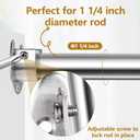 20 Pack Closet Pole Sockets Stainless Steel 1-1/4 Inch Metal Closet Rod Holder Heavy Duty U Shaped Closets Rod Bracket Curtain Rods Holders Closets Rods Support End Caps with Screws, Silver