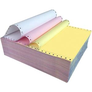 FirstZi Half Sheet (9.5"x5.5") 3 Part Continuous Feed Carbonless Computer Paper for Dot Matrix Printer, 666 Sets NCR Printing Paper, Perfect for Receipt, Invoice, 3 Color, White/Pink/Yellow
