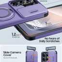 JAME for Samsung Galaxy S26 Ultra Case, Ring Holder Stand Kickstand, Slide Camera Cover with Screen Protector, Dual-Layer Shockproof Protective Magnetic Accessory Friendly S26 Ultra Phone Case, Purple