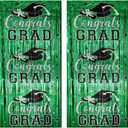 3 x Gradution Party Suppiles Backdrop Decoration 2026, Claas of 2026 Streamer Tinsel Foil Fringe Curtains, Photo Booth Prop Backdrop, Green Grad Photo Backgrounds