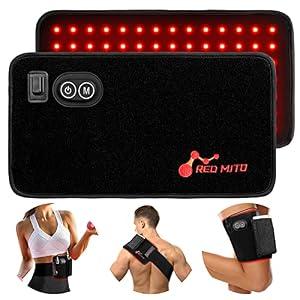 RED MITO Red Light Therapy Pad 660nm & 880nm LED Flexible Wearable Wrap Deep Therapy Belt with Timer for Back Shoulder Joints Muscle Pain Relief Device