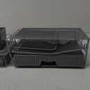 Simple Houseware Mesh Desk Organizer with Sliding Drawer, Double Tray and 5 Upright Sections, Silver