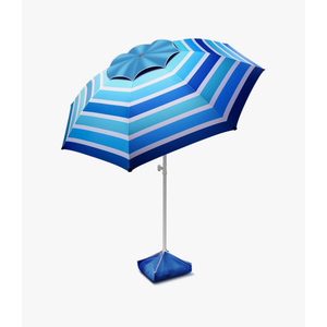 8FT Large Beach Umbrella with Level 7 Wind Resistance, Sand Anchor, Portable Outdoor Umbrella with UPF50+ UV Protection, Tilt Sun Shelter for Beach, Patio, Yard