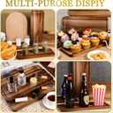 Small Charcuterie Boards Rectangular Long Wooden Platters Acacia Wood Serving Tray 2 Pcs Wooden Tray Kitchen Charcuterie Platter for Food Cookie Dessert Fruit Snack, 14" x 5.5" x 0.6"