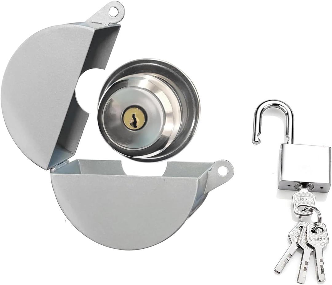 Door Handle Lock Cover with Padlock and Keys Door Knob Lock Out Device Prevents Turning of Door Knob and Access to Keyhole Disable The Doorknob/Faucet/Valve Door Handle Lock Cover with Padlock and Keys Door Knob Lock Out Device Prevents Turning of Door Knob and Access to Keyhole Disable The Doorknob/Faucet/Valve