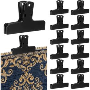 Lounsweer 12 Pack Large Magnetic Tapestry Hangers Heavy Duty Magnetic Quilt Hangers for Wall Display Clamps Rack Mount for Tapestry Blankets, Rugs, Tapestries and Other Textile