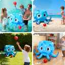 Sloosh Pool Toys, 2-in-1 Inflatable Float Water Game, Octopus Basketball Hoop Ring Toss Outdoor Swim Play, Toss Game Floating Swimming Pool Games for Kids Adults