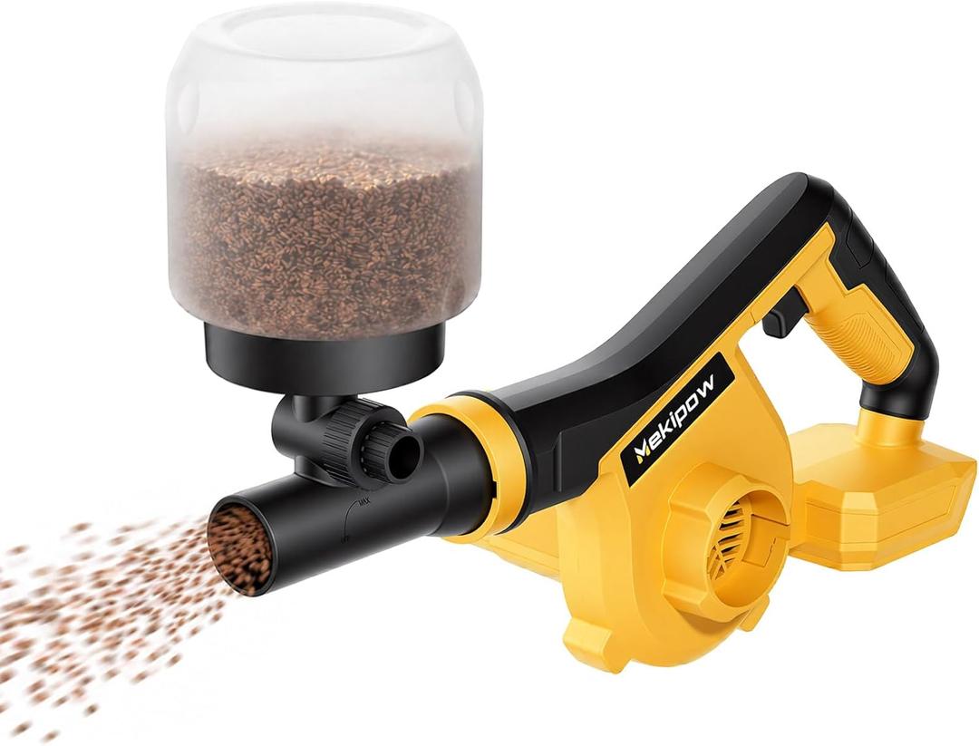 Cordless Handheld Spreader Compatible with Dewalt 20V for Fertilizer, Grass Seed and Ice Melt, Multi-Use Seed Spreaders for Lawns with Adjustable Openings(No Battery)