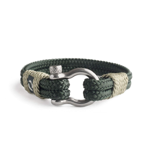 Mens Rope Bracelet - Stainless Steel Silver Shackle, Extremely Durable and Scratch Resistant Waterproof Paracord, Handmade, Nautical Wristband for Men