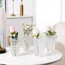 MCMCNCUIU Crystal Flower Vase Set of 4, Glass Vases for Centerpieces, Clear Vases for Flowers, Small Vase for Living Room, Bedroom, Kitchen, Office, Wedding