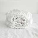 Simple&Opulence Linen Fitted Sheet (1 Piece) - 14 Inch Deep Pocket Mattress Cover Natural Flax Cotton Blended Soft Breathable Bedding - White, Twin Size