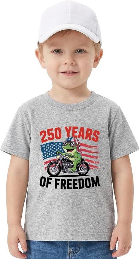 Boys 4th of July Shirt for Kids Toddler Girls T-Shirts American 250 Anniversary USA Flag Patriotic Tee 2-8 Years
, 140