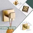 Brushed Gold Bathroom Towel Bar Sets Premium Stainless Steel 4-Piece Bathroom Hardware Set Wall Mounted Square Bathroom Accessories Kit