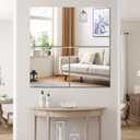 Vlush Full Length Wall & Tiles 11'' x 11'' x 4PCS Full Body Mirror, Full Length Mirror Wall Mounted Mirrors Decorative for Home Gym, Door, Bedroom & Bathroom (Frameless)