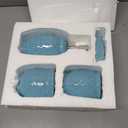 Comfify 4-Piece Bathroom Accessory Set - Ceramic Bath Set with Blue Glossy Finish - Modern Vanity Accessories Including Soap Dish, Tumbler, and Toothbrush Holder