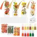 Fuyoooo 376 Pcs DIY Bookmark Making Kit, 150 Bookmark Laminating Pouches Bulk with 150 Tassels and Puncher DIY Projects Party Favor Gift for Reading Women Book Lovers(2 x 6 Inch,Orange Yellow Color)