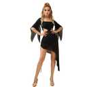 ROYAL SMEELA Elastic Mesh Latin Dance Dress with Square Neck and Waist Cutout - Party Dress Performances Black, L