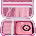 Kids Camera Case Compatible with Esoxoffore /for Dududragon/ for Bofider/ for Letshaha/ for Masterbee/ for Dylanto/ for Mgaolo Instant Print Camera, Digital Video Cameras Storage for Roll Papers-Rose