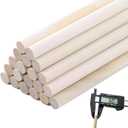 1/4 x 17.7 Inch 20PCS Wood Dowel Rods, Round Solid Wooden Dowels Craft Sticks, Unfinished Wood Natural Hardwood Rods for Crafts Arts and DIYers
